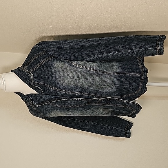 Mixit Blue Jean Denim Jacket Coat Outerwear Button Down Collared Faded Wash 16W - Picture 2 of 9